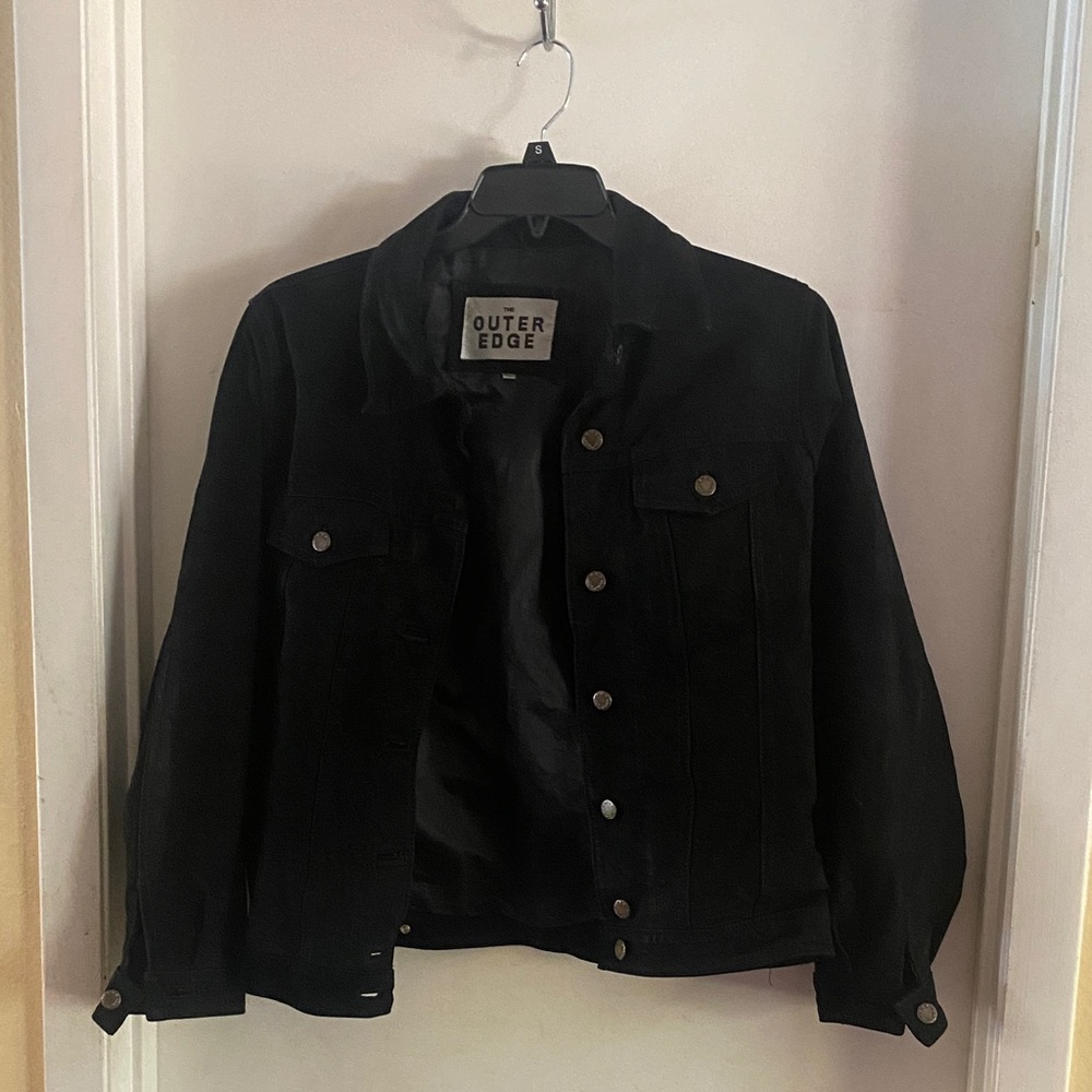 Outer Edge Black Women's Leather Snap-Front Jacket